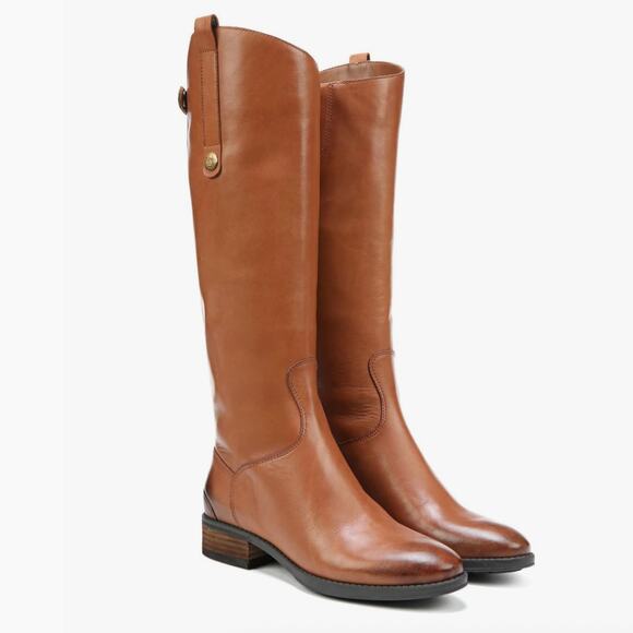Sam Edelman Penny Leather Riding Boots | Tall Cognac Brown Womens 10.5M NWT $200 - Picture 1 of 12